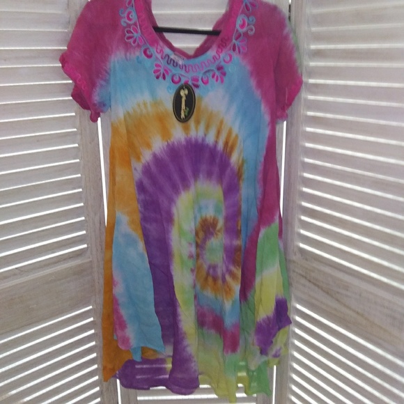 Shoreline Dresses & Skirts - 🆕 Rainbow tie dye summer beach dress cover up NWT